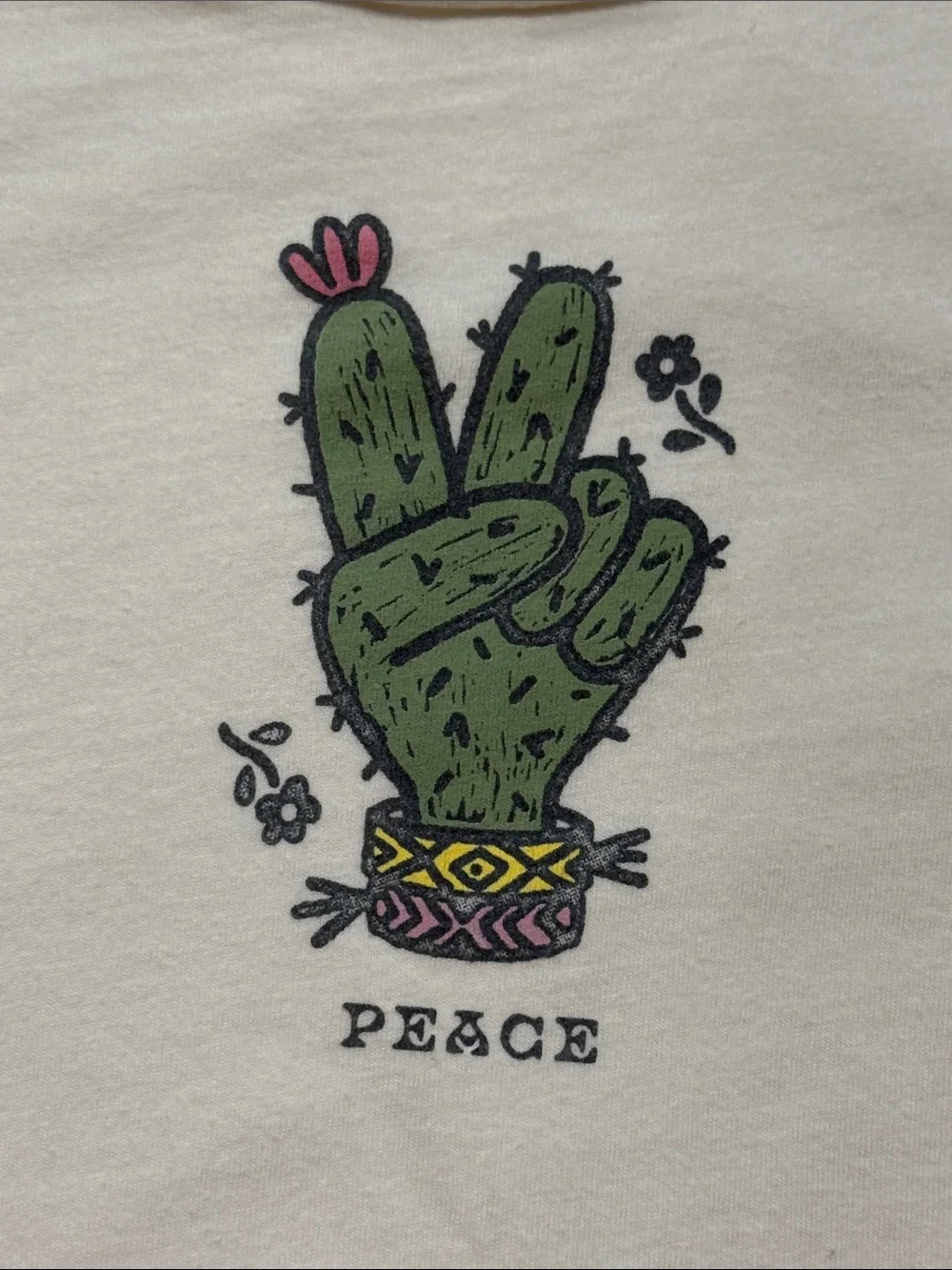 Old Navy Girls Short-Sleeve Graphic T-Shirt - Size M (8) - Cactus Peace